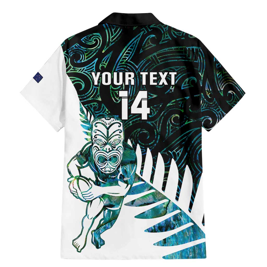 New Zealand Silver Fern Rugby Custom Family Matching Mermaid Dress and Hawaiian Shirt Go All Black Turquoise Maori Paua Shell - Aussie Hoodie
