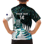 New Zealand Silver Fern Rugby Custom Family Matching Puletasi and Hawaiian Shirt Go All Black Turquoise Maori Paua Shell - Aussie Hoodie