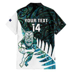 New Zealand Silver Fern Rugby Custom Family Matching Puletasi and Hawaiian Shirt Go All Black Turquoise Maori Paua Shell - Aussie Hoodie
