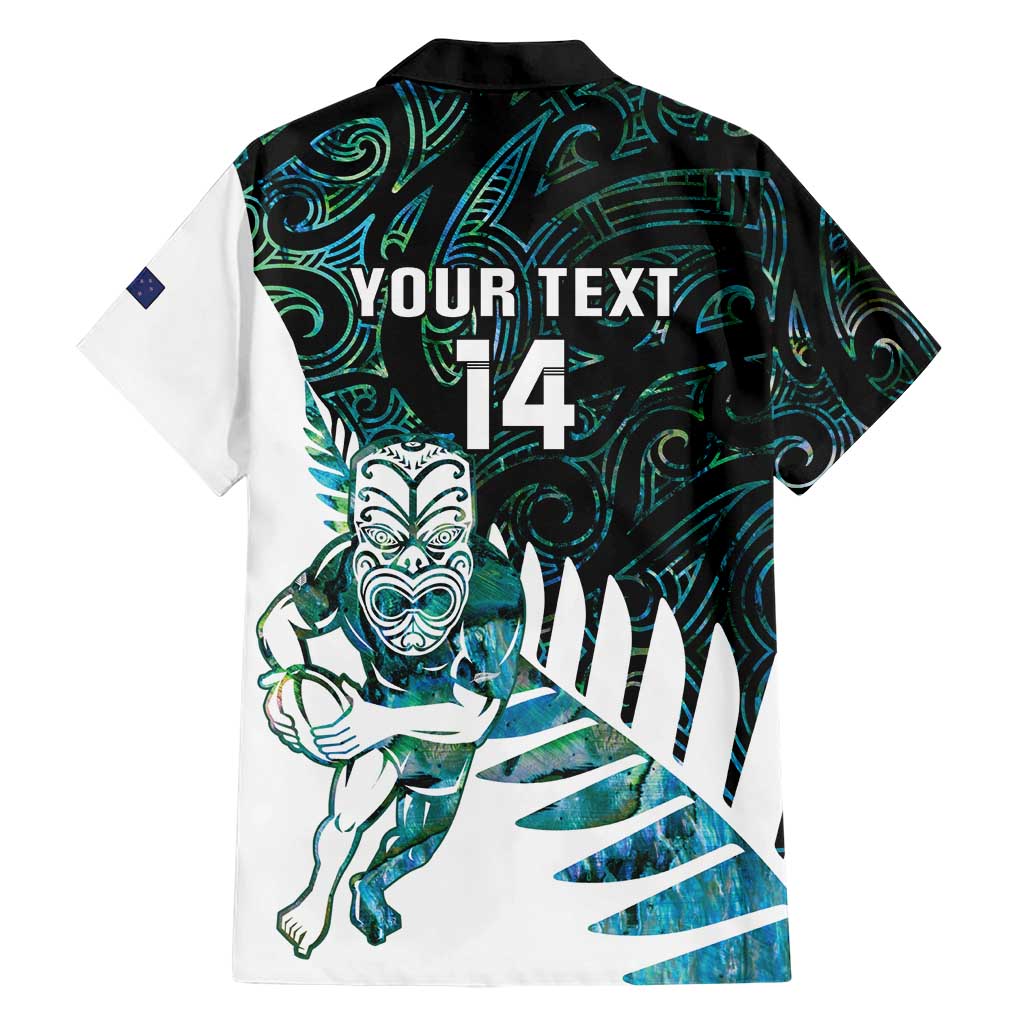 New Zealand Silver Fern Rugby Custom Family Matching Short Sleeve Bodycon Dress and Hawaiian Shirt Go All Black Turquoise Maori Paua Shell - Aussie Hoodie