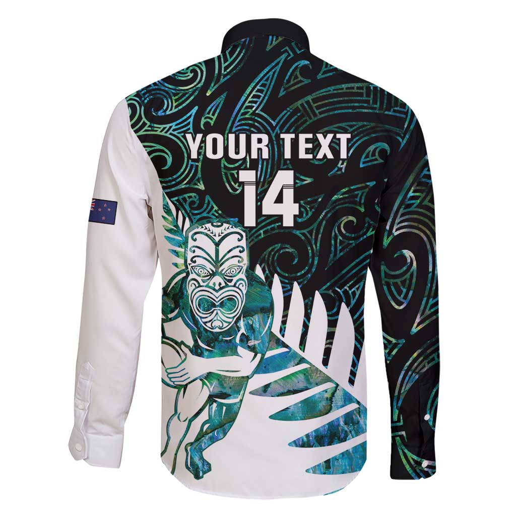 New Zealand Silver Fern Rugby Custom Family Matching Short Sleeve Bodycon Dress and Hawaiian Shirt Go All Black Turquoise Maori Paua Shell - Aussie Hoodie