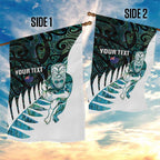New Zealand Silver Fern Rugby Custom Garden Flag Go All Black Turquoise Maori Paua Shell - Aussie Hoodie