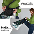 New Zealand Silver Fern Rugby Custom Grocery Bag Go All Black Turquoise Maori Paua Shell - Aussie Hoodie