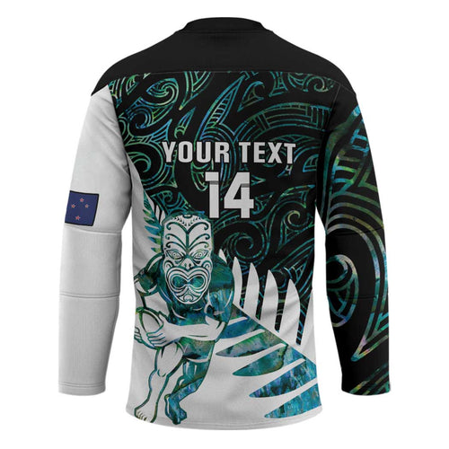 New Zealand Silver Fern Rugby Custom Hockey Jersey Go All Black Turquoise Maori Paua Shell - Aussie Hoodie