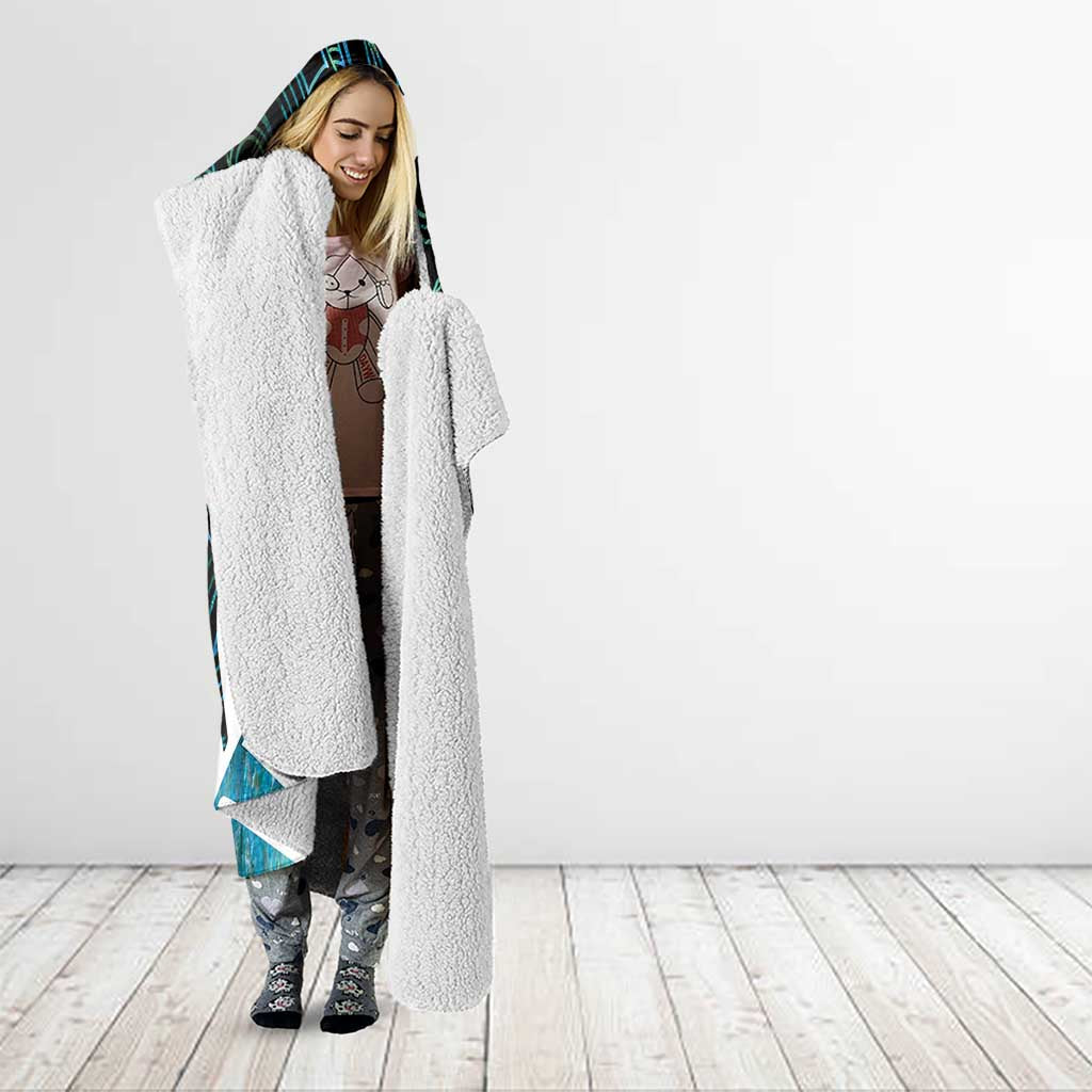 New Zealand Silver Fern Rugby Custom Hooded Blanket Go All Black Turquoise Maori Paua Shell - Aussie Hoodie