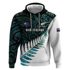 New Zealand Silver Fern Rugby Custom Hoodie Go All Black Turquoise Maori Paua Shell - Aussie Hoodie
