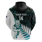 New Zealand Silver Fern Rugby Custom Hoodie Go All Black Turquoise Maori Paua Shell - Aussie Hoodie