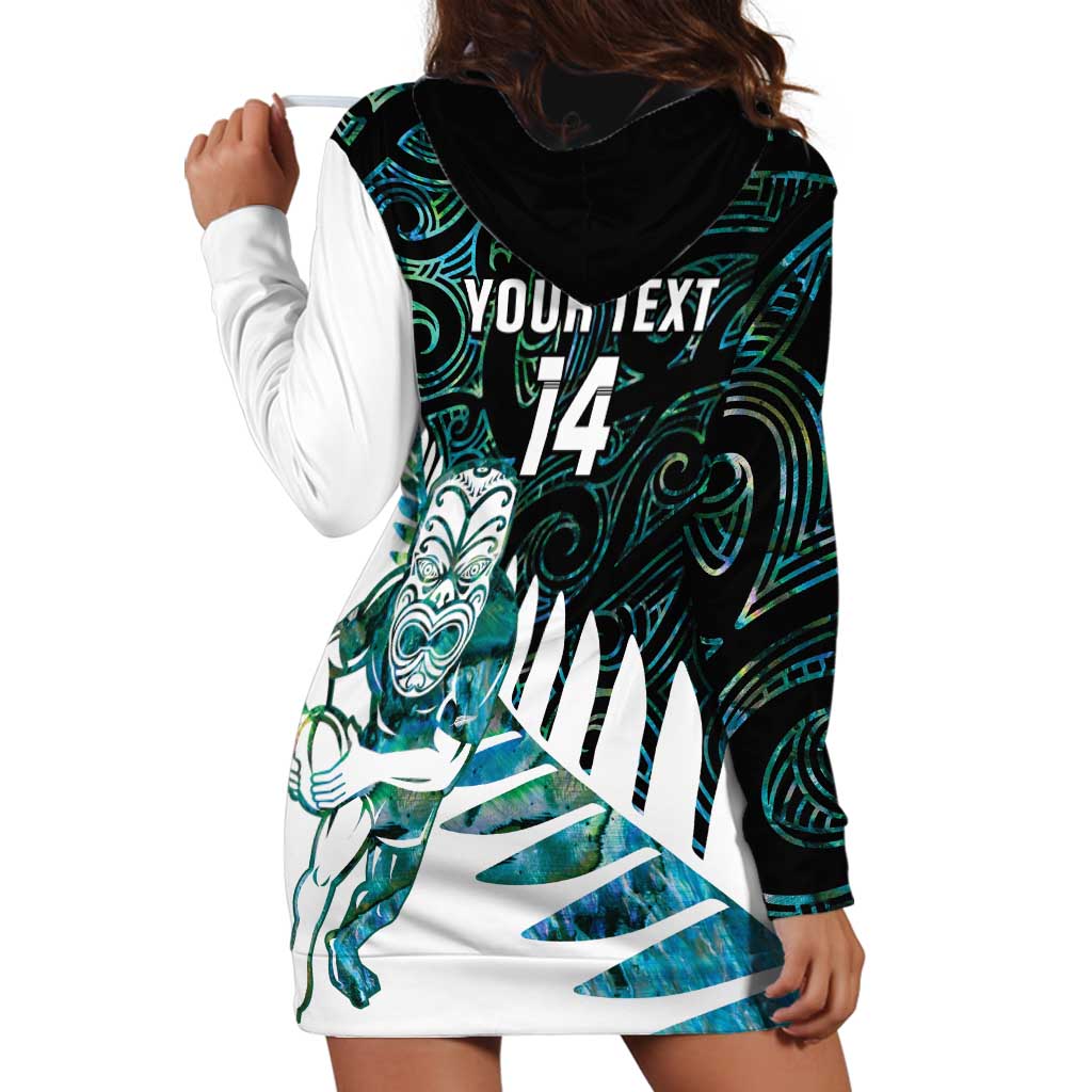 New Zealand Silver Fern Rugby Custom Hoodie Dress Go All Black Turquoise Maori Paua Shell - Aussie Hoodie