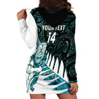 New Zealand Silver Fern Rugby Custom Hoodie Dress Go All Black Turquoise Maori Paua Shell - Aussie Hoodie