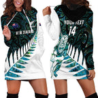 New Zealand Silver Fern Rugby Custom Hoodie Dress Go All Black Turquoise Maori Paua Shell - Aussie Hoodie