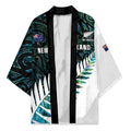 New Zealand Silver Fern Rugby Custom Kimono Go All Black Turquoise Maori Paua Shell - Aussie Hoodie