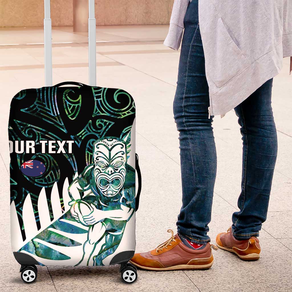 New Zealand Silver Fern Rugby Custom Luggage Cover Go All Black Turquoise Maori Paua Shell - Aussie Hoodie