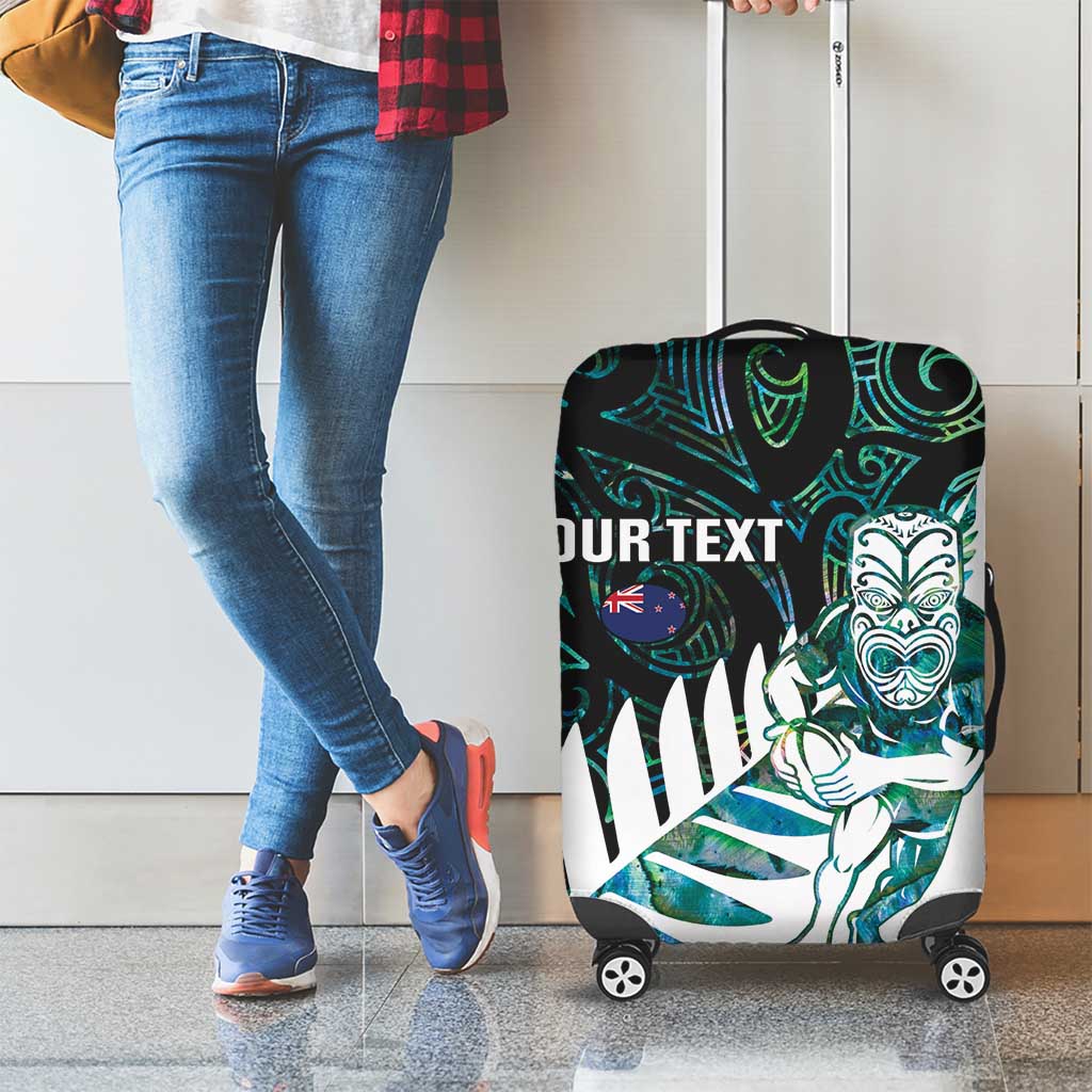 New Zealand Silver Fern Rugby Custom Luggage Cover Go All Black Turquoise Maori Paua Shell - Aussie Hoodie