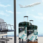 New Zealand Silver Fern Rugby Custom Luggage Cover Go All Black Turquoise Maori Paua Shell - Aussie Hoodie