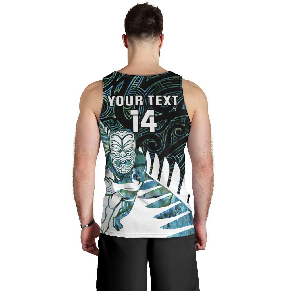 New Zealand Silver Fern Rugby Custom Men Tank Top Go All Black Turquoise Maori Paua Shell - Aussie Hoodie