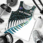 New Zealand Silver Fern Rugby Custom Men Tank Top Go All Black Turquoise Maori Paua Shell - Aussie Hoodie