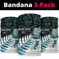 New Zealand Silver Fern Rugby Custom Neck Gaiter Go All Black Turquoise Maori Paua Shell - Aussie Hoodie