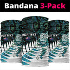 New Zealand Silver Fern Rugby Custom Neck Gaiter Go All Black Turquoise Maori Paua Shell - Aussie Hoodie