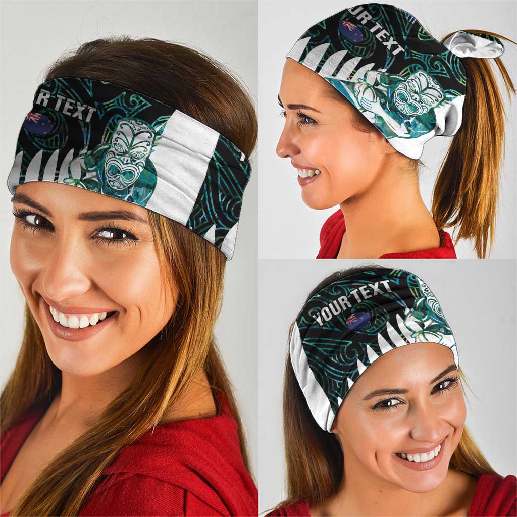 New Zealand Silver Fern Rugby Custom Neck Gaiter Go All Black Turquoise Maori Paua Shell - Aussie Hoodie