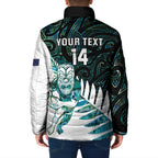 New Zealand Silver Fern Rugby Custom Padded Jacket Go All Black Turquoise Maori Paua Shell - Aussie Hoodie