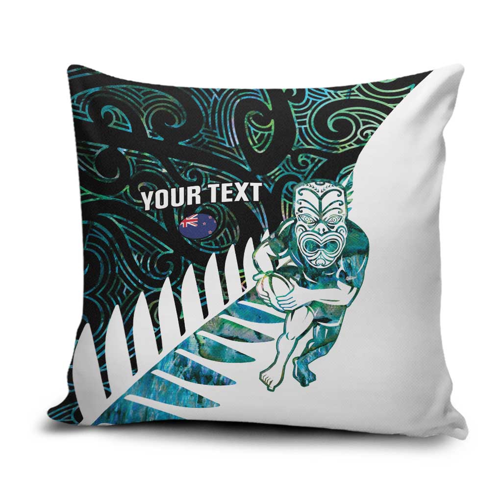 New Zealand Silver Fern Rugby Custom Pillow Cover Go All Black Turquoise Maori Paua Shell - Aussie Hoodie