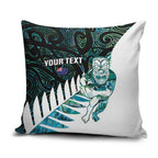 New Zealand Silver Fern Rugby Custom Pillow Cover Go All Black Turquoise Maori Paua Shell - Aussie Hoodie