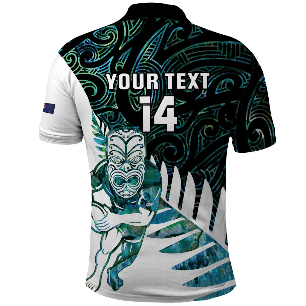 New Zealand Silver Fern Rugby Custom Polo Shirt Go All Black Turquoise Maori Paua Shell - Aussie Hoodie