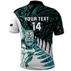 New Zealand Silver Fern Rugby Custom Polo Shirt Go All Black Turquoise Maori Paua Shell - Aussie Hoodie