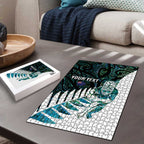 New Zealand Silver Fern Rugby Custom Puzzle Go All Black Turquoise Maori Paua Shell - Aussie Hoodie