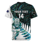 New Zealand Silver Fern Rugby Custom Rugby Jersey Go All Black Turquoise Maori Paua Shell - Aussie Hoodie