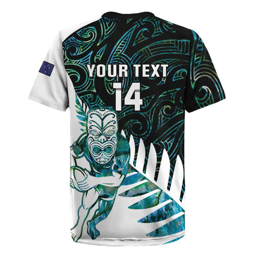 New Zealand Silver Fern Rugby Custom Rugby Jersey Go All Black Turquoise Maori Paua Shell - Aussie Hoodie