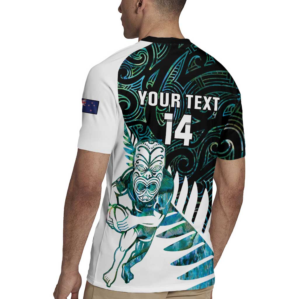 New Zealand Silver Fern Rugby Custom Rugby Jersey Go All Black Turquoise Maori Paua Shell - Aussie Hoodie