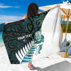 New Zealand Silver Fern Rugby Custom Sarong Go All Black Turquoise Maori Paua Shell - Aussie Hoodie