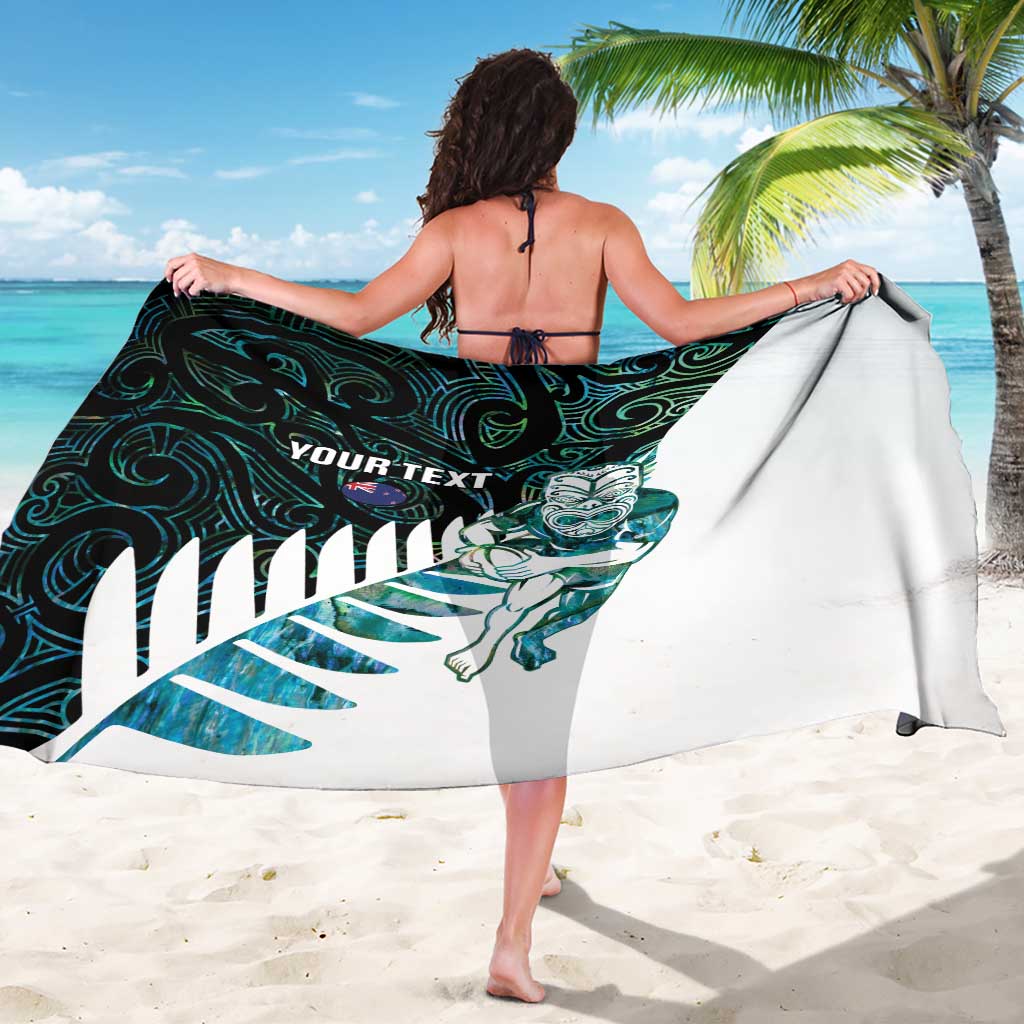 New Zealand Silver Fern Rugby Custom Sarong Go All Black Turquoise Maori Paua Shell - Aussie Hoodie