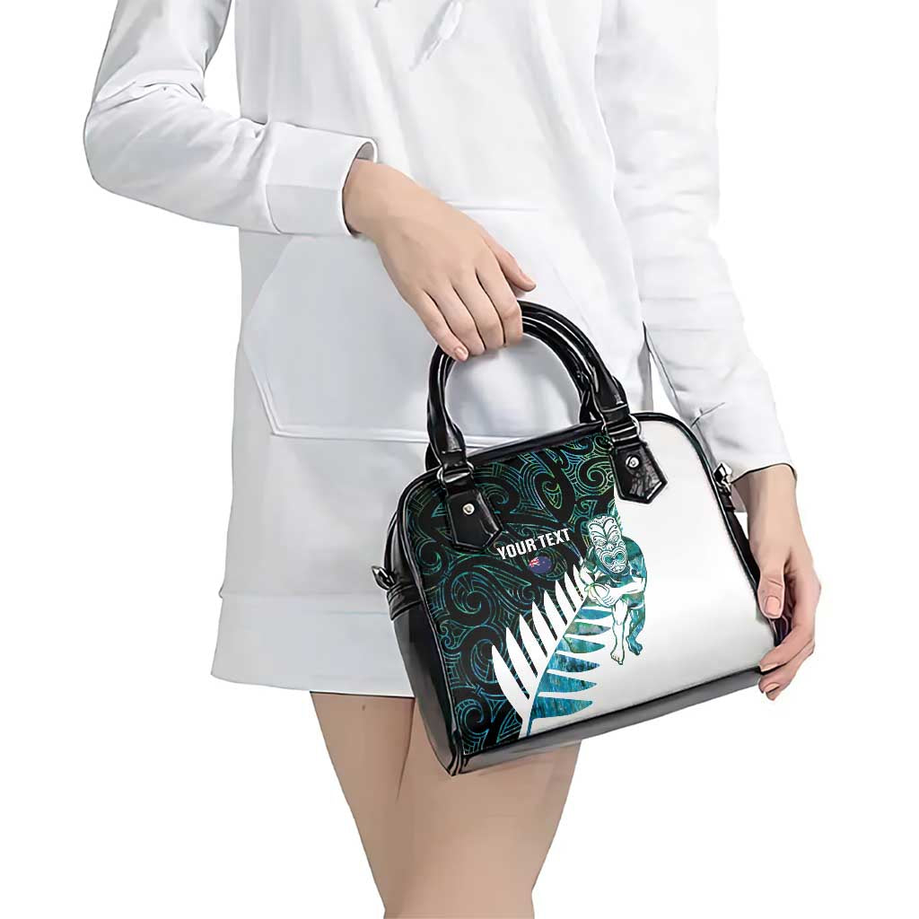 New Zealand Silver Fern Rugby Custom Shoulder Handbag Go All Black Turquoise Maori Paua Shell - Aussie Hoodie