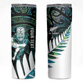 New Zealand Silver Fern Rugby Custom Skinny Tumbler Go All Black Turquoise Maori Paua Shell - Aussie Hoodie