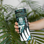New Zealand Silver Fern Rugby Custom Skinny Tumbler Go All Black Turquoise Maori Paua Shell - Aussie Hoodie
