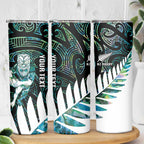 New Zealand Silver Fern Rugby Custom Skinny Tumbler Go All Black Turquoise Maori Paua Shell - Aussie Hoodie