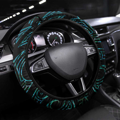 New Zealand Silver Fern Rugby Steering Wheel Cover Go All Black Turquoise Maori Paua Shell - Aussie Hoodie