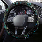 New Zealand Silver Fern Rugby Steering Wheel Cover Go All Black Turquoise Maori Paua Shell - Aussie Hoodie