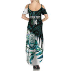 New Zealand Silver Fern Rugby Custom Summer Maxi Dress Go All Black Turquoise Maori Paua Shell - Aussie Hoodie