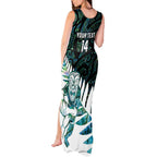 New Zealand Silver Fern Rugby Custom Tank Maxi Dress Go All Black Turquoise Maori Paua Shell - Aussie Hoodie