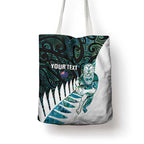 New Zealand Silver Fern Rugby Custom Tote Bag Go All Black Turquoise Maori Paua Shell - Aussie Hoodie