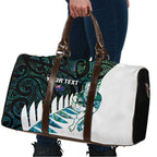 New Zealand Silver Fern Rugby Custom Travel Bag Go All Black Turquoise Maori Paua Shell - Aussie Hoodie