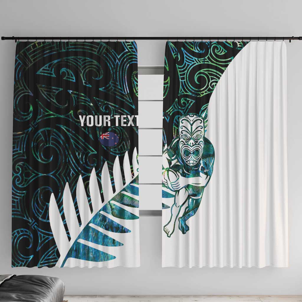 New Zealand Silver Fern Rugby Custom Window Curtain Go All Black Turquoise Maori Paua Shell - Aussie Hoodie
