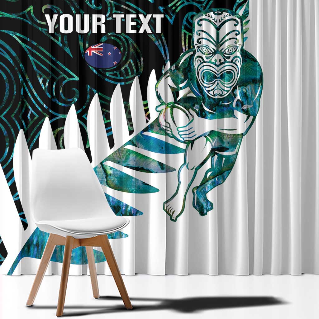 New Zealand Silver Fern Rugby Custom Window Curtain Go All Black Turquoise Maori Paua Shell - Aussie Hoodie
