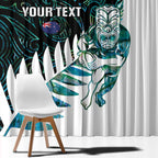 New Zealand Silver Fern Rugby Custom Window Curtain Go All Black Turquoise Maori Paua Shell - Aussie Hoodie