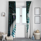 New Zealand Silver Fern Rugby Custom Window Curtain Go All Black Turquoise Maori Paua Shell - Aussie Hoodie