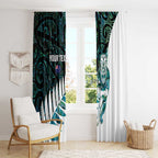 New Zealand Silver Fern Rugby Custom Window Curtain Go All Black Turquoise Maori Paua Shell - Aussie Hoodie