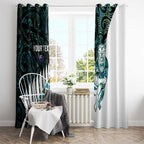 New Zealand Silver Fern Rugby Custom Window Curtain Go All Black Turquoise Maori Paua Shell - Aussie Hoodie
